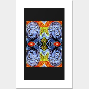 Twilight Buddha Bear PATTERN Posters and Art